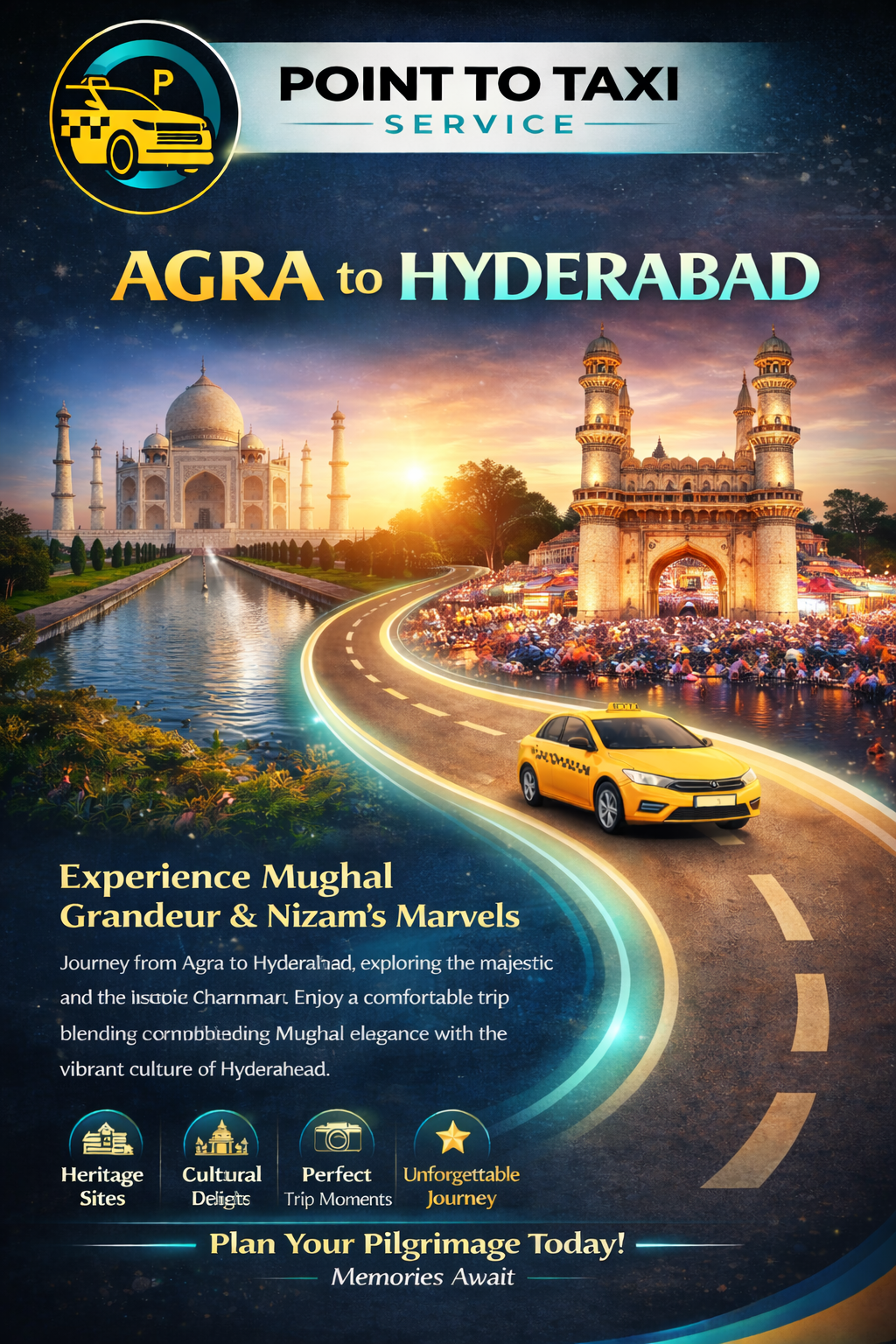 Agra to Hyderabad Taxi Service